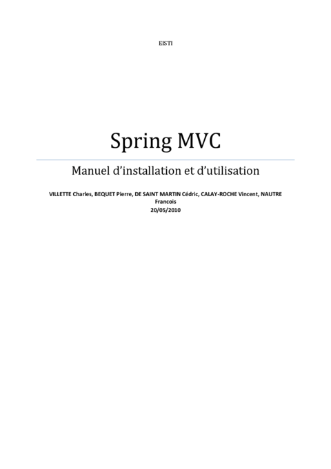 Spring MVC - installation et utilisation