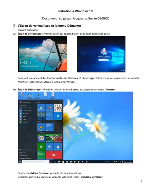 Initiation à Windows 10