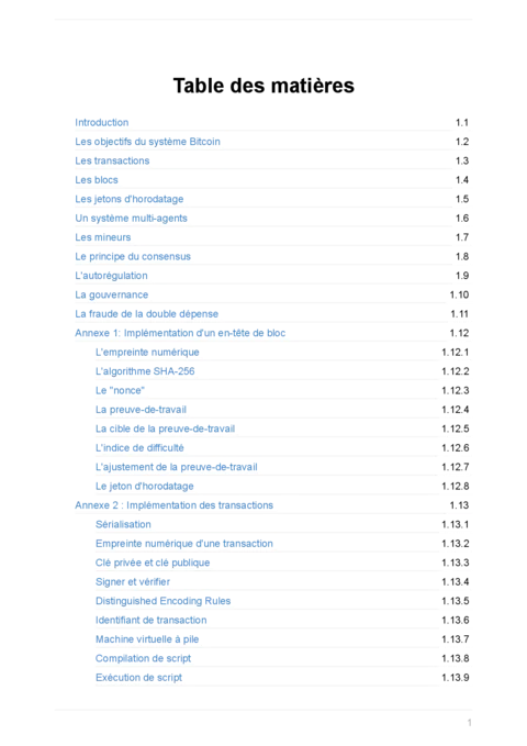L'implémentation du système Bitcoin