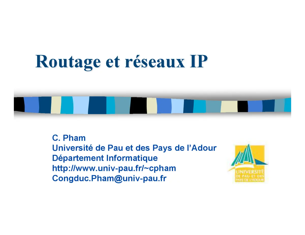 Routage et réseaux IP - Maîtriser les fondamentaux