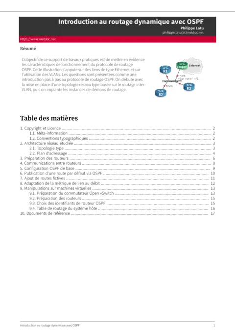 Introduction au routage dynamique avec OSPF