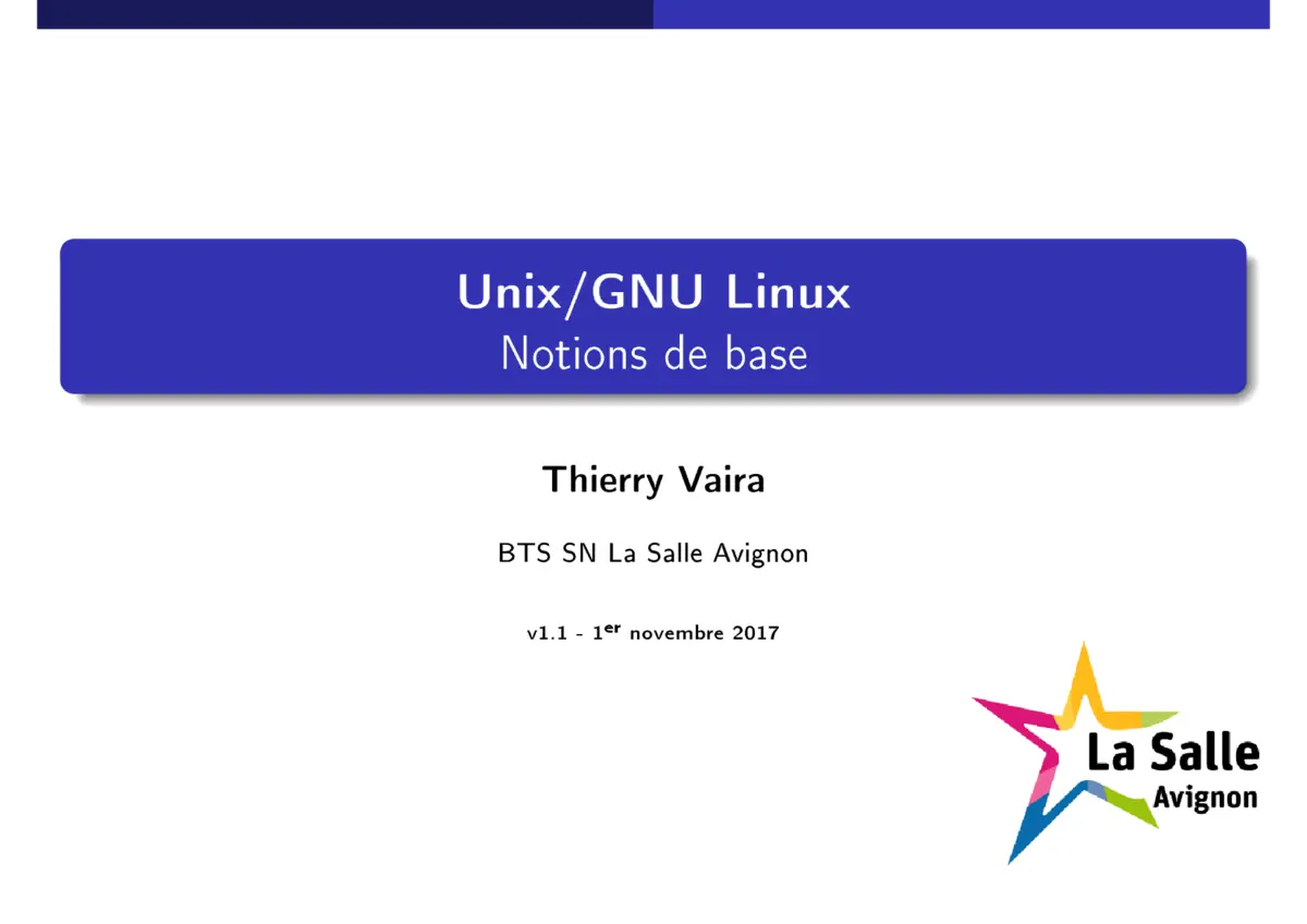 GNU/Linux - Découverte et Présentation du Système