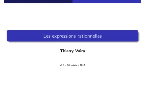 Les expressions rationnelles