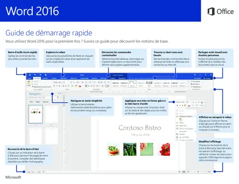 Word 2016 Guide de démarrage rapide