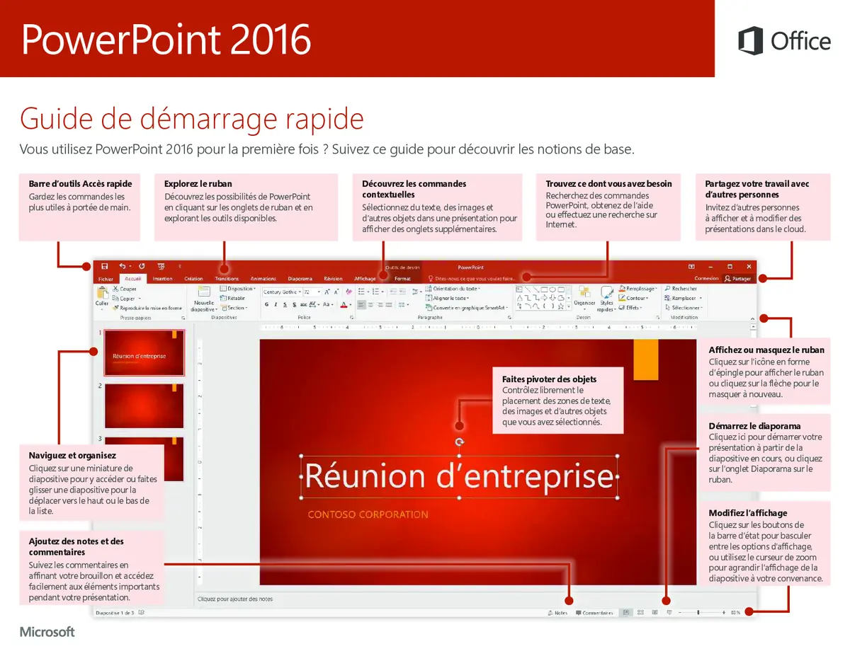 PowerPoint 2016 - Guide de démarrage rapide