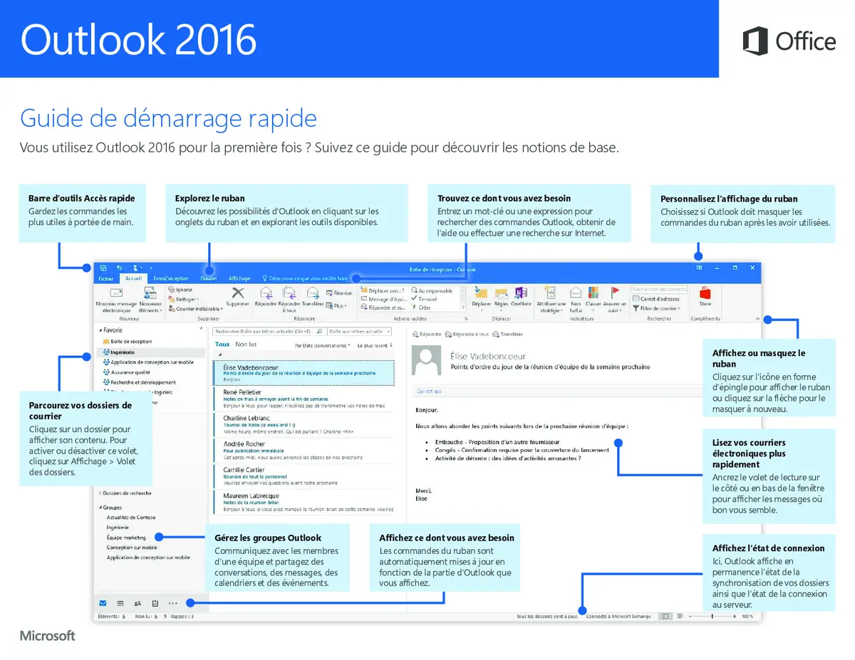 Outlook 2016 - Guide de démarrage rapide