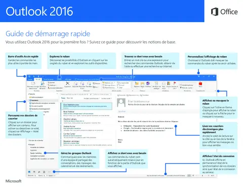 Outlook 2016 Guide de démarrage rapide