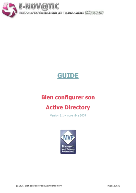 Bien configurer son Active Directory