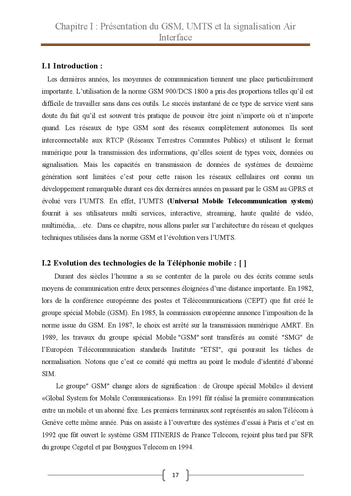 GSM, UMTS et signalisation Air Interface - Présentation