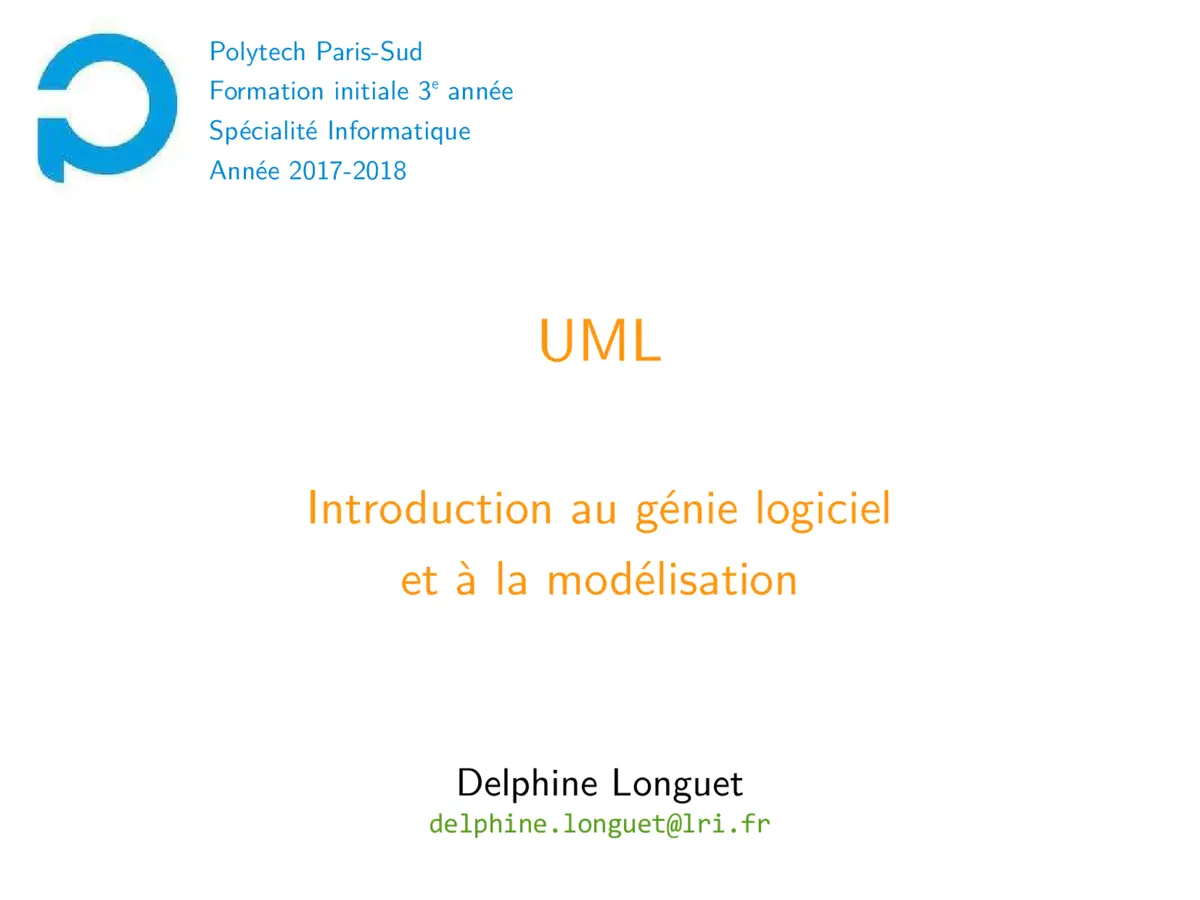 UML - Introduction au génie logiciel et modélisation