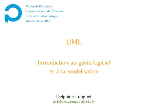 UML: Introduction au génie logiciel et à la modélisation