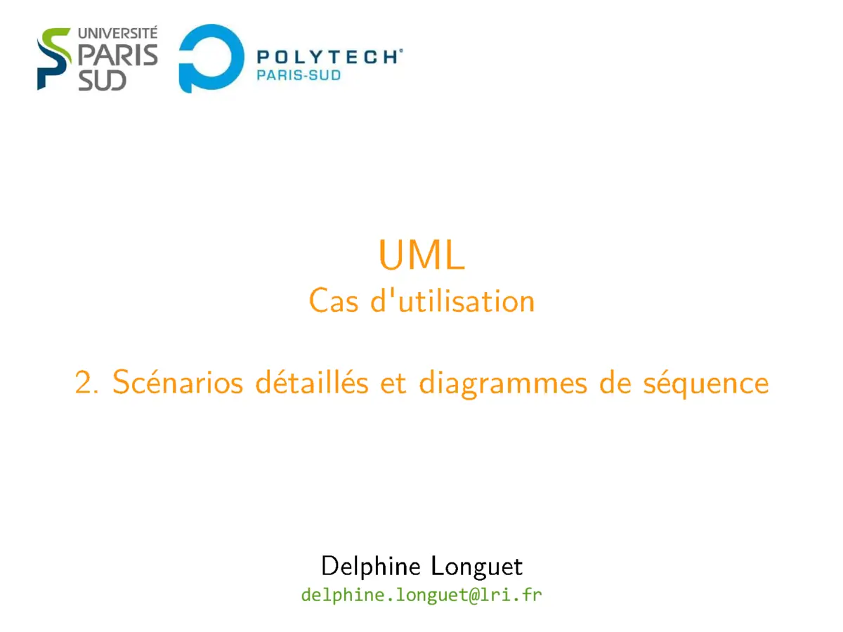 UML - Scénarios détaillés et diagrammes de séquence