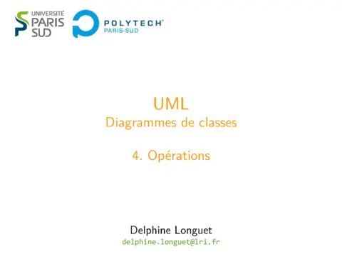 UML: Diagrammes de classes - Opérations