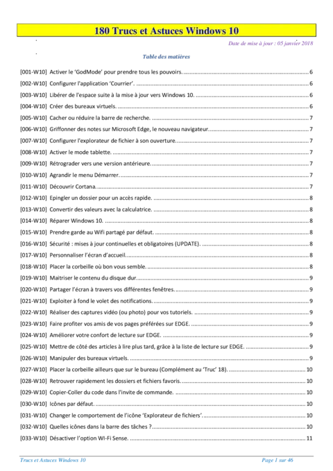 180 Trucs et Astuces Windows 10