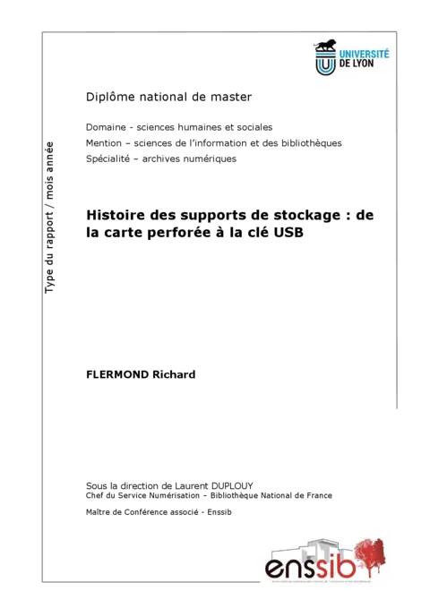Histoire des supports de stockage