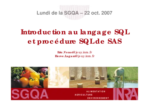 Introduction au langage SQL et procédure SQL