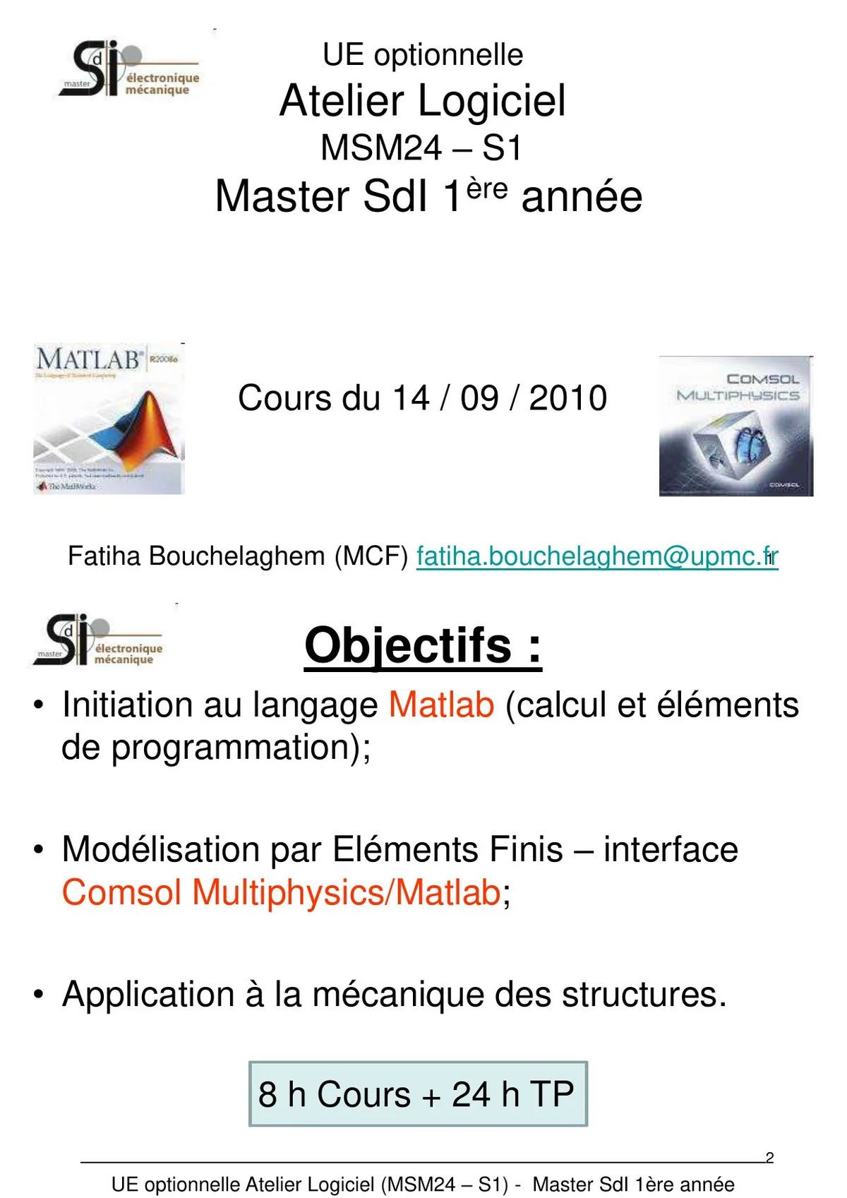 Introduction Matlab - Bases de programmation scientifique