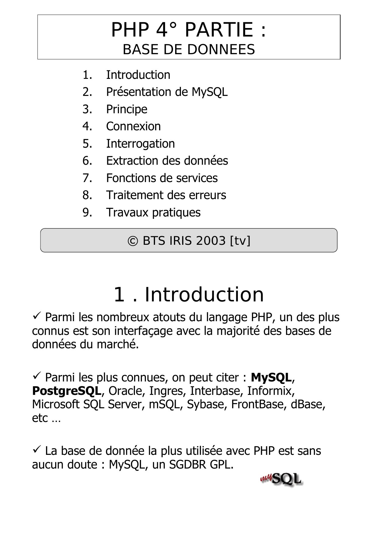 Aperçu du cours PHP - Maîtriser les bases de données MySQL
